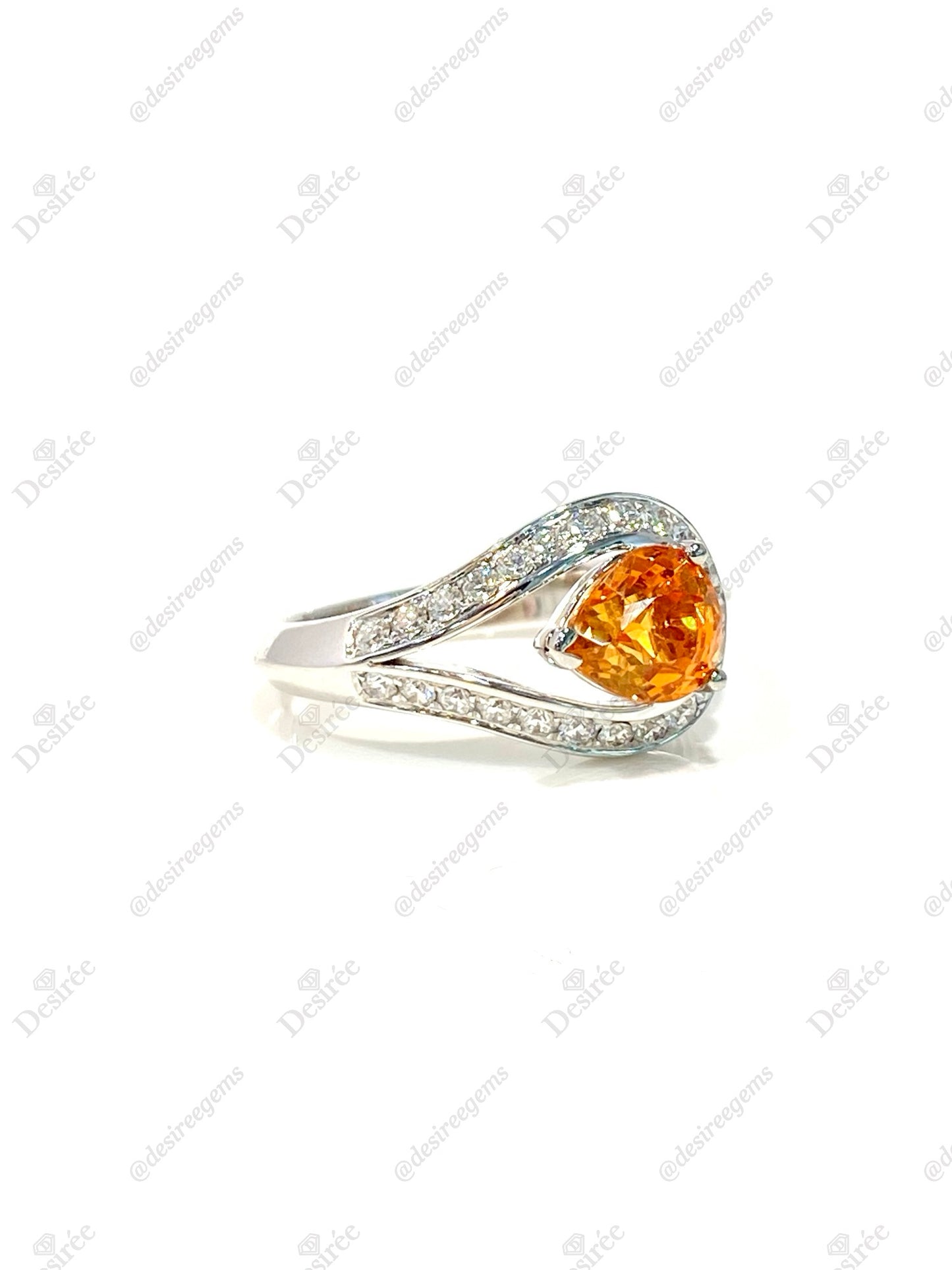 Natural Mandarin Garnet 1.82ct Ring