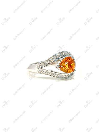 Natural Mandarin Garnet 1.82ct Ring