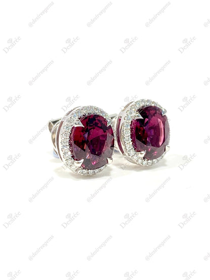 Natural Rhodolite Garnet 4.48ct Earrings