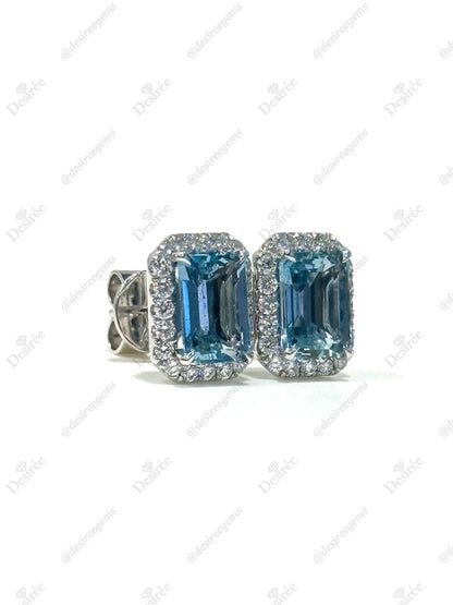 Natural Aquamarine Earrings 2.19ct