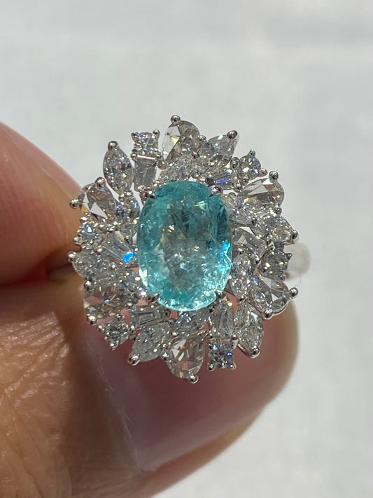 Natural Paraiba Tourmaline 1.29ct Ring