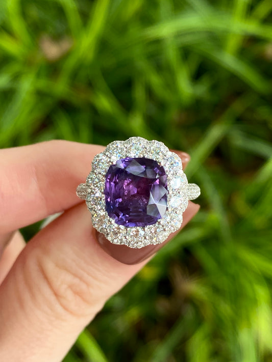 Natural Purple Sapphire 3.78ct Ring