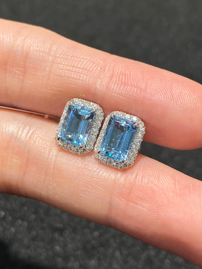 Natural Aquamarine Earrings 2.19ct