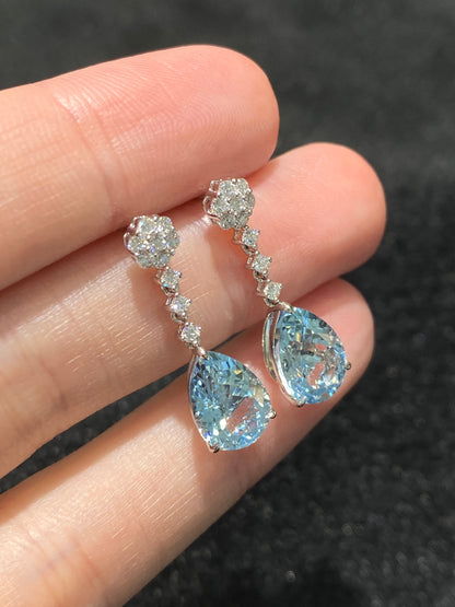 Natural Aquamarine Earrings 3.82ct