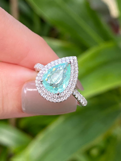 Natural Paraiba Tourmaline 1.20ct Ring