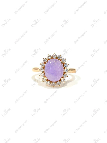 Natural Type A Lavender Jadeite Ring