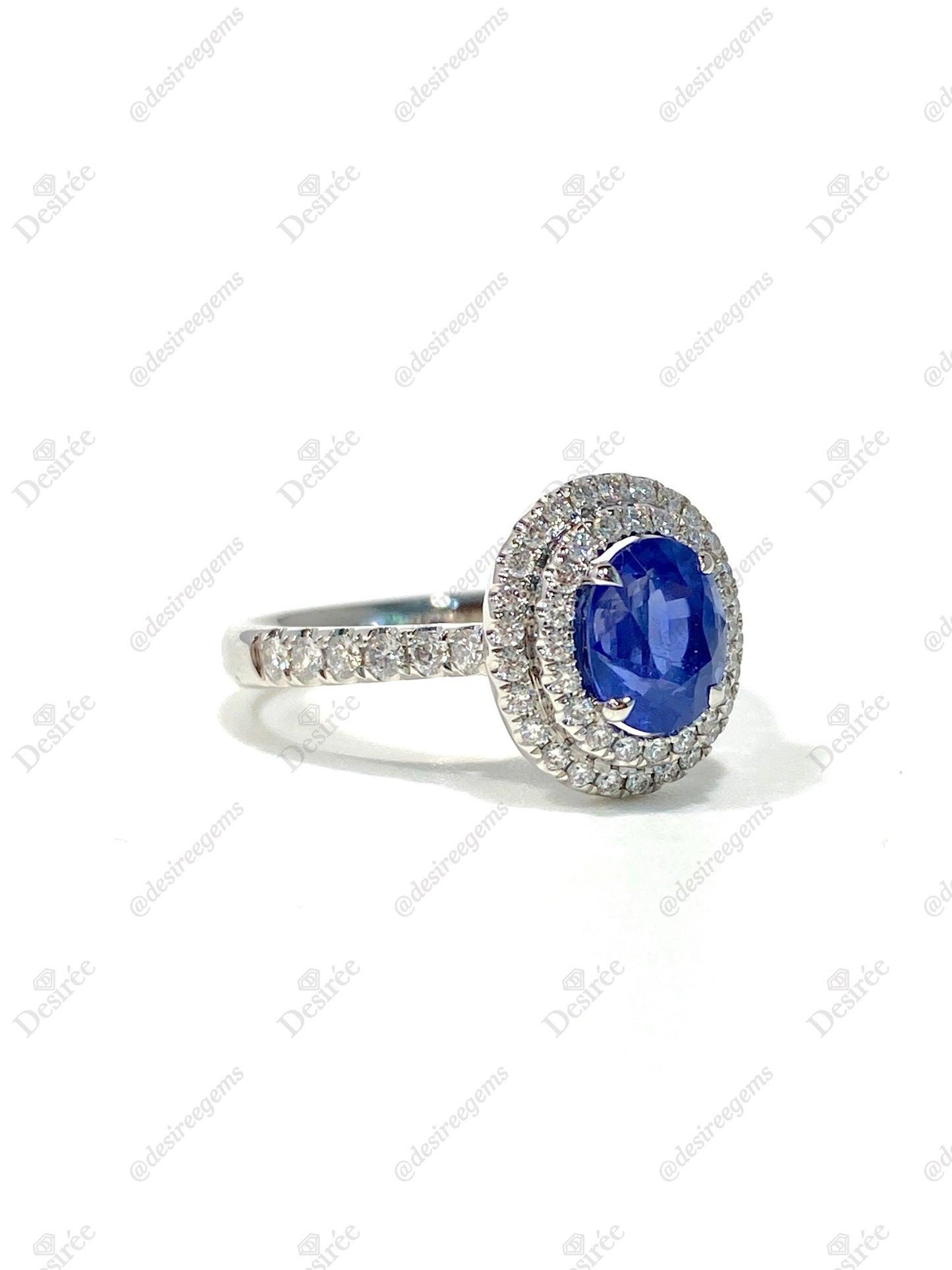 Natural Cornflower Blue Sapphire 1.57ct Ring