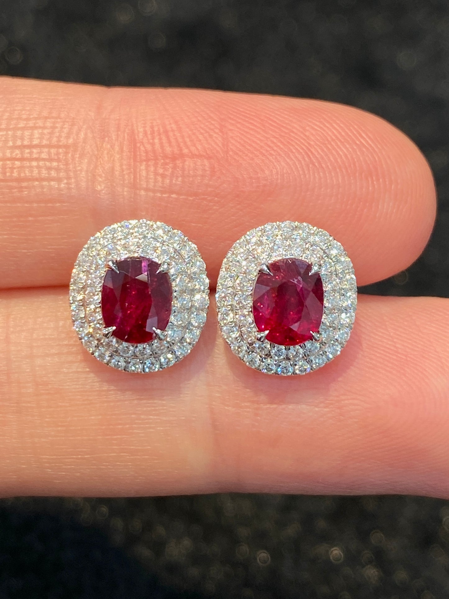 Natural Unheated Ruby 1.33ct Earrings