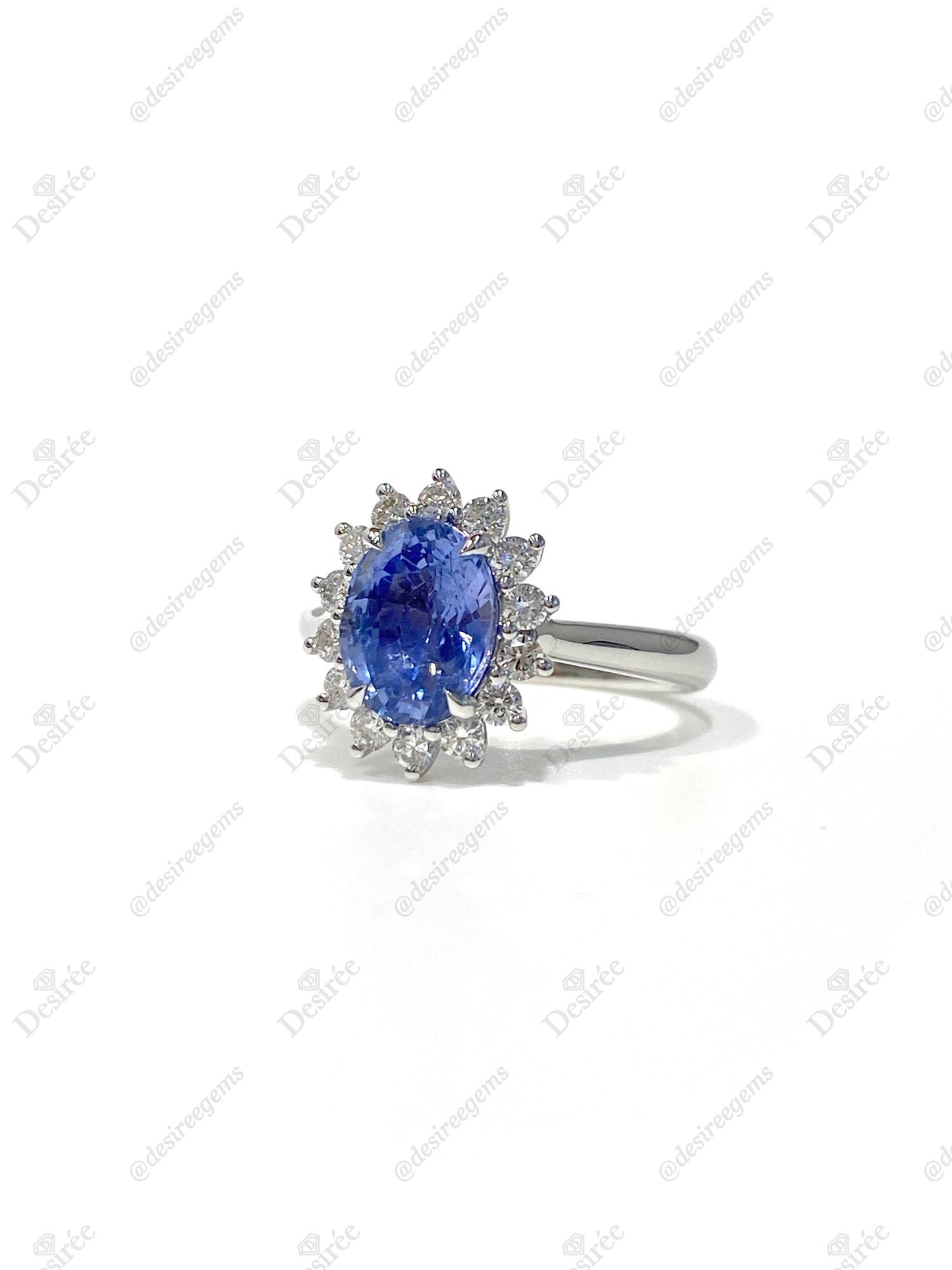 Natural Unheated Blue Sapphire 2.31ct Ring