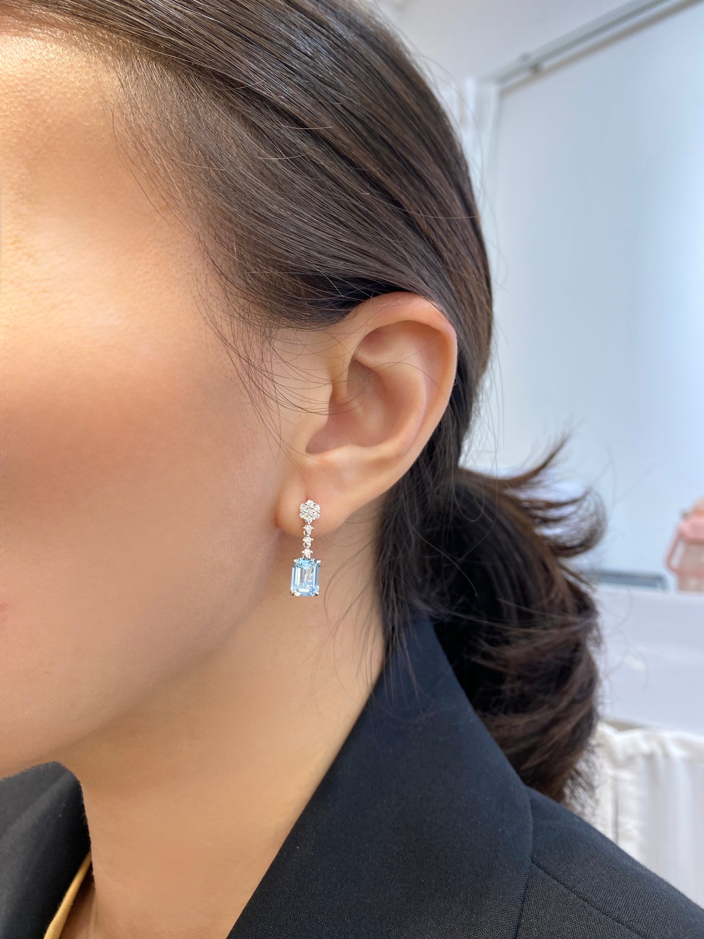 Natural Aquamarine Earrings 2.97ct