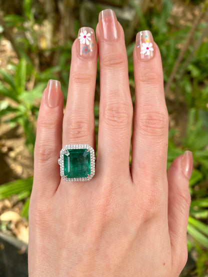 Natural Emerald 9.88ct Ring