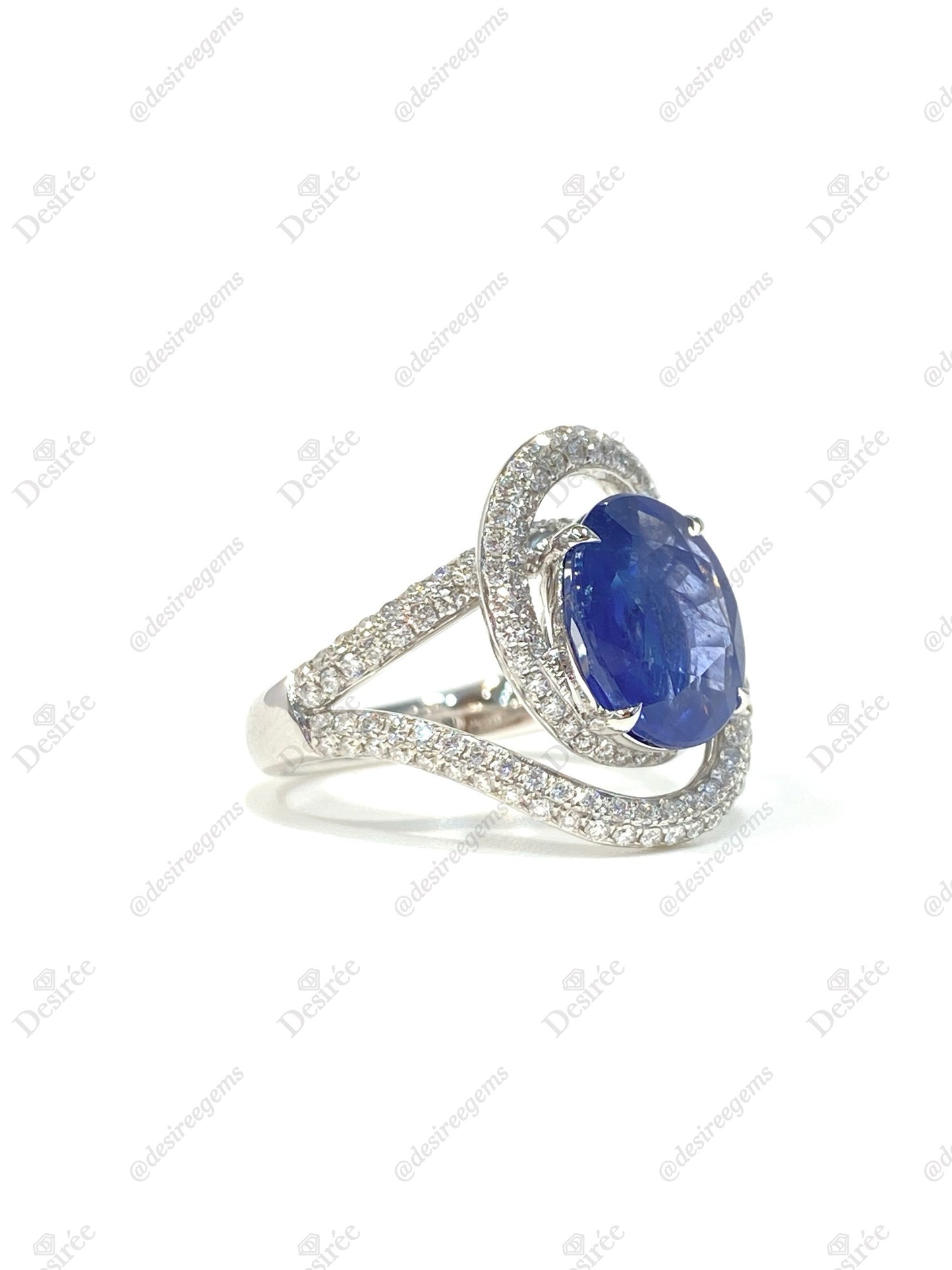Natural Cornflower Blue Sapphire 4.29ct Ring