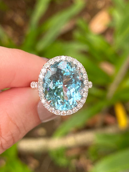 Natural Aquamarine 6.39ct Ring