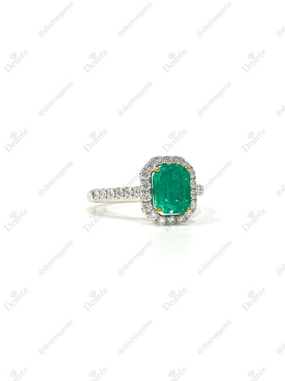 Natural Colombian Emerald 1.16ct Ring