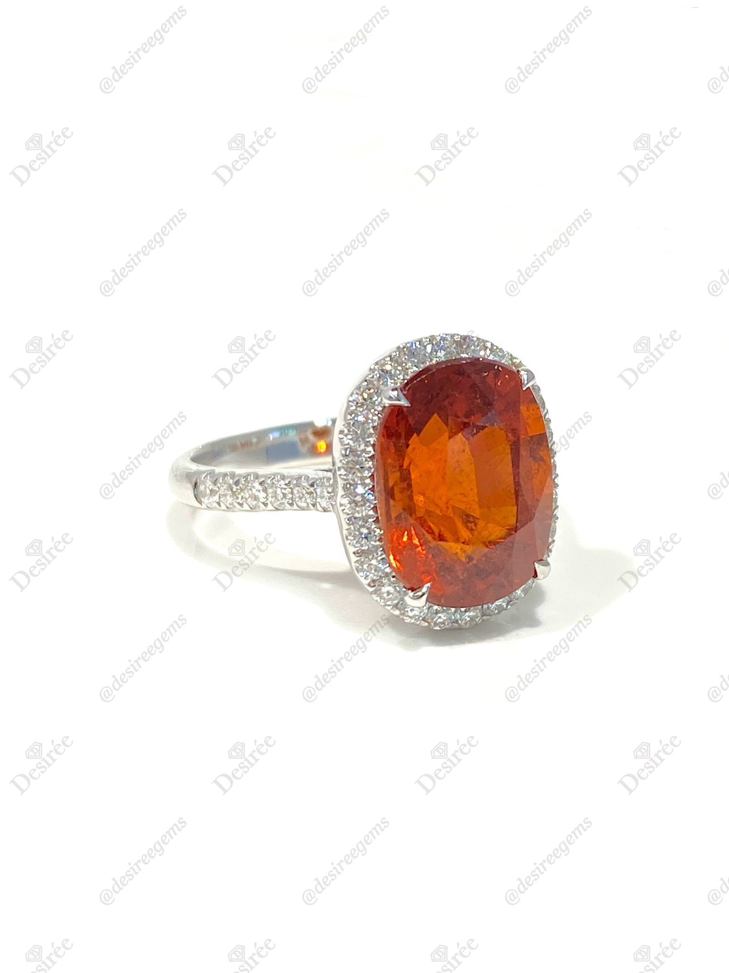 Natural Mandarin Garnet 7.48ct Ring