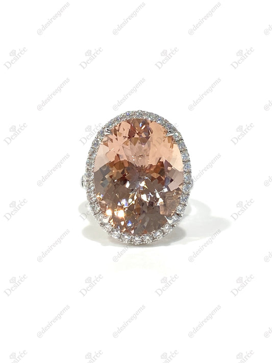 Natural Morganite 12.26ct Ring