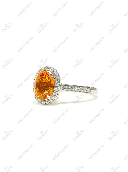 Natural Mandarin Garnet 2.45ct Ring