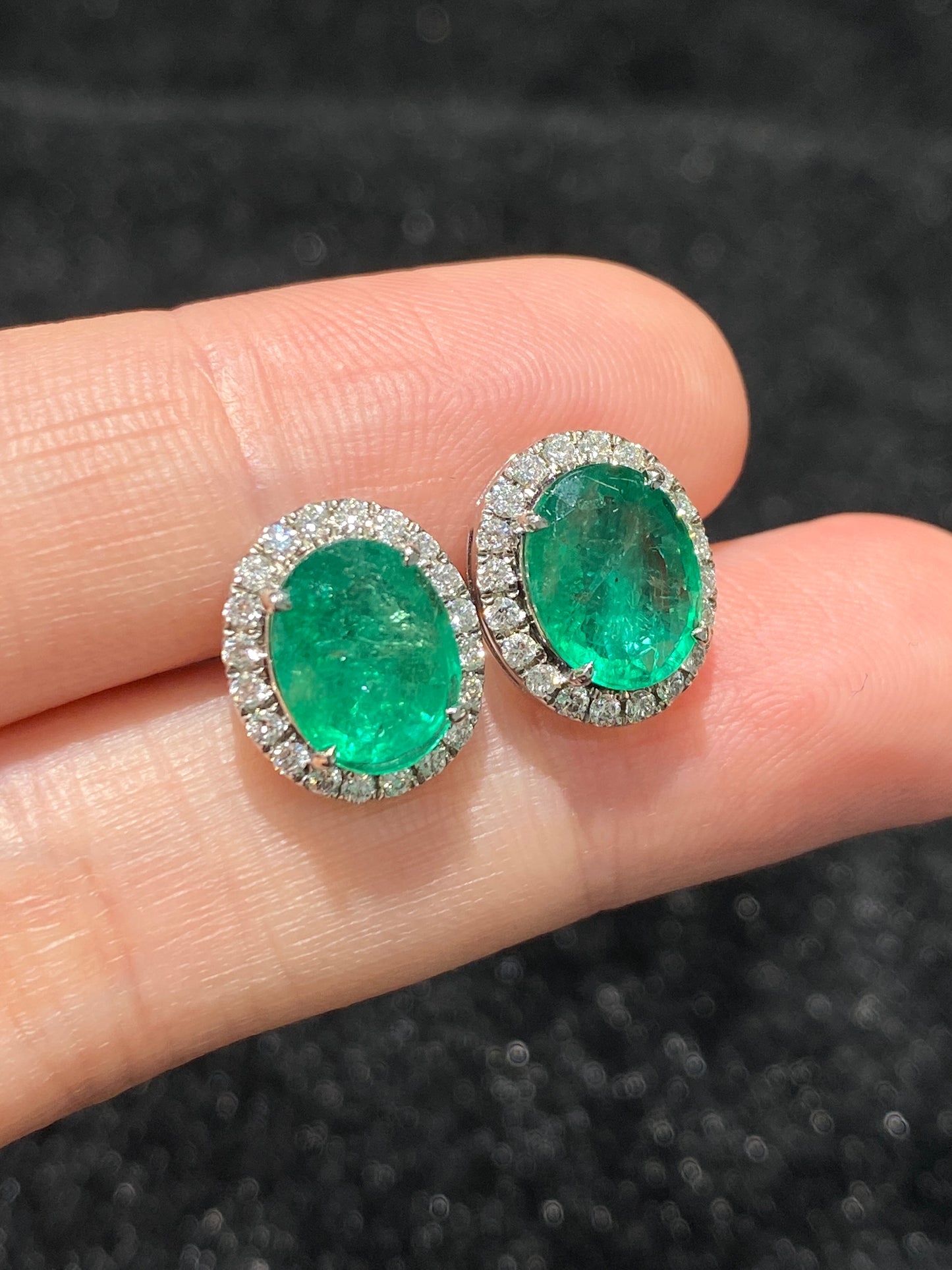 Natural Emerald 3.01ct Earrings