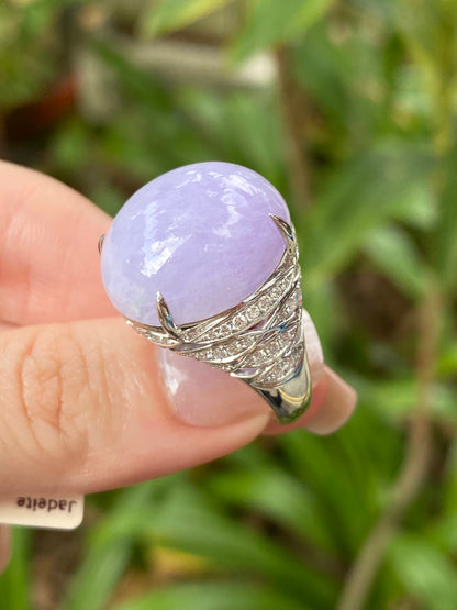 Natural Type A Lavender Jadeite Ring