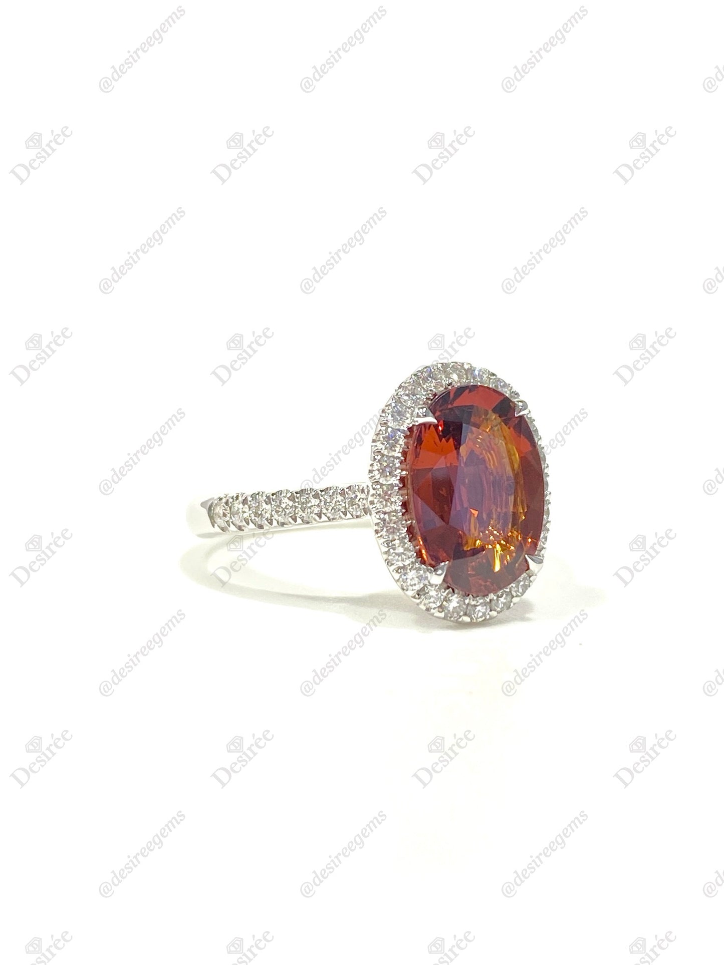 Natural Mandarin Garnet 3.07ct Ring