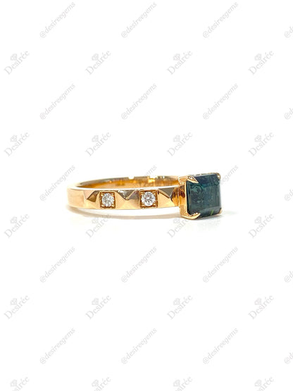 Natural Indicolite Blue Tourmaline 1.25ct Ring