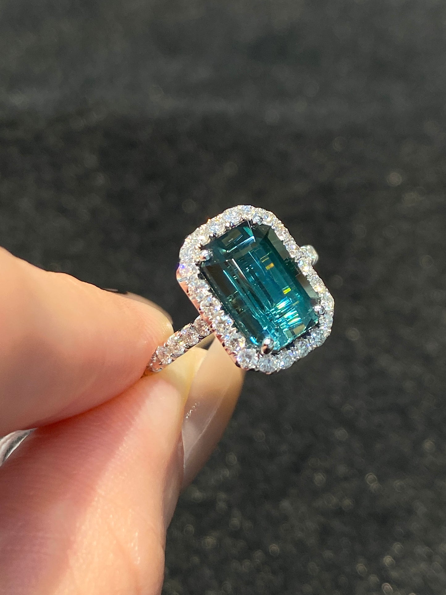 Natural Indicolite Blue Tourmaline 2.86ct Ring