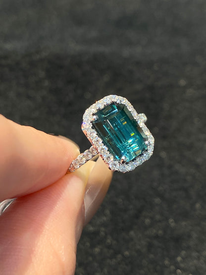 Natural Indicolite Blue Tourmaline 2.86ct Ring