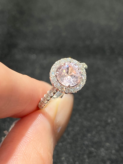 Natural Unheated Peach Sapphire 1.38ct Ring