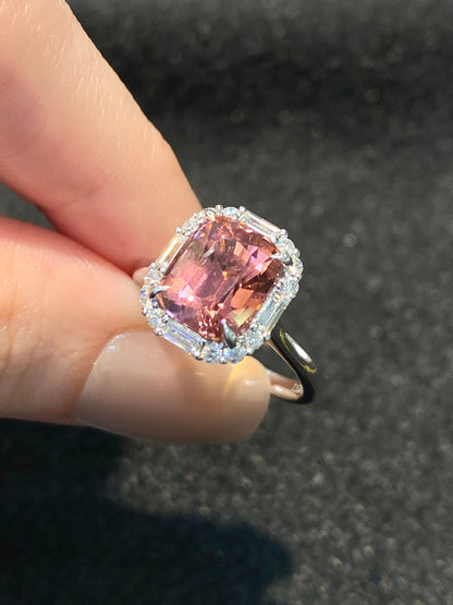 Natural Pink Tourmaline 3.53ct Ring
