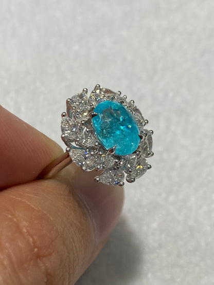 Natural Paraiba Tourmaline 2.91ct Ring