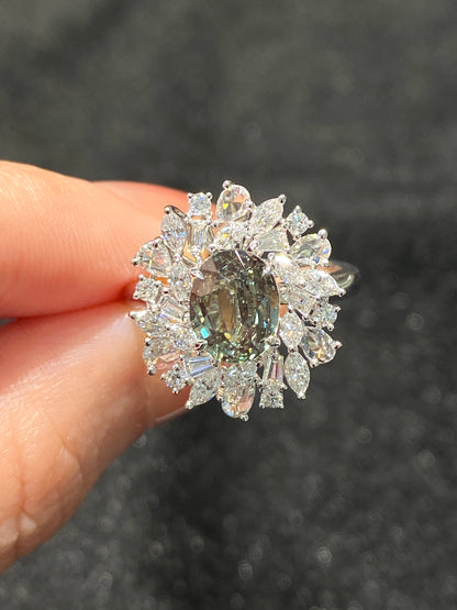 Natural Color Change Alexandrite 2.46ct Ring