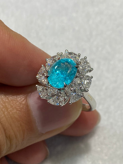 Natural Paraiba Tourmaline 2.91ct Ring