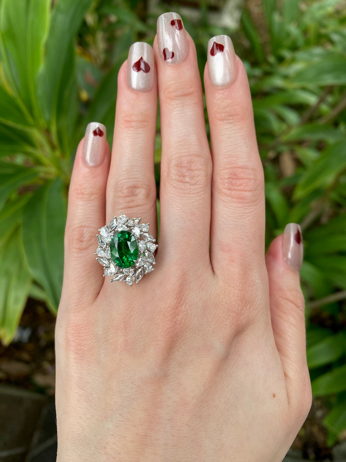 Natural Green Garnet 4.08ct Ring