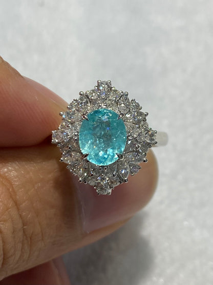 Natural Paraiba Tourmaline 1.63ct Ring