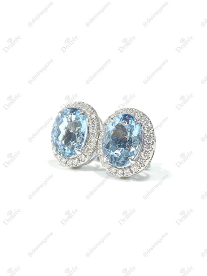 Natural Aquamarine Earrings 5.50ct