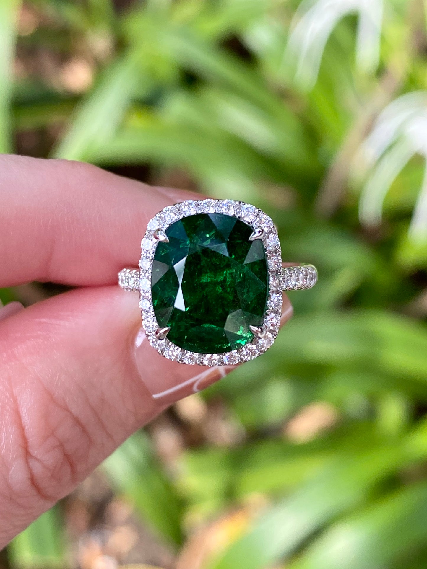Natural Tsavorite Green Garnet 7.98ct Ring