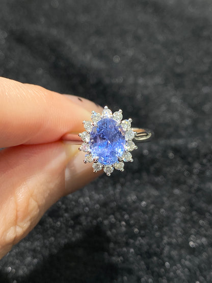 Natural Unheated Blue Sapphire 2.31ct Ring