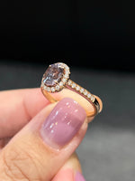 Natural  Purplish Grey Spinel 1.38ct Ring Set With Natural Diamonds In 18K Rose Gold Singapore Gemstone Fine Jewellery
