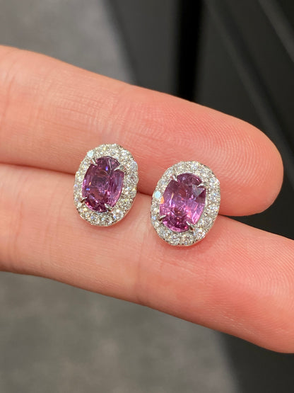 Natural Pink Sapphire 2.29ct Earrings