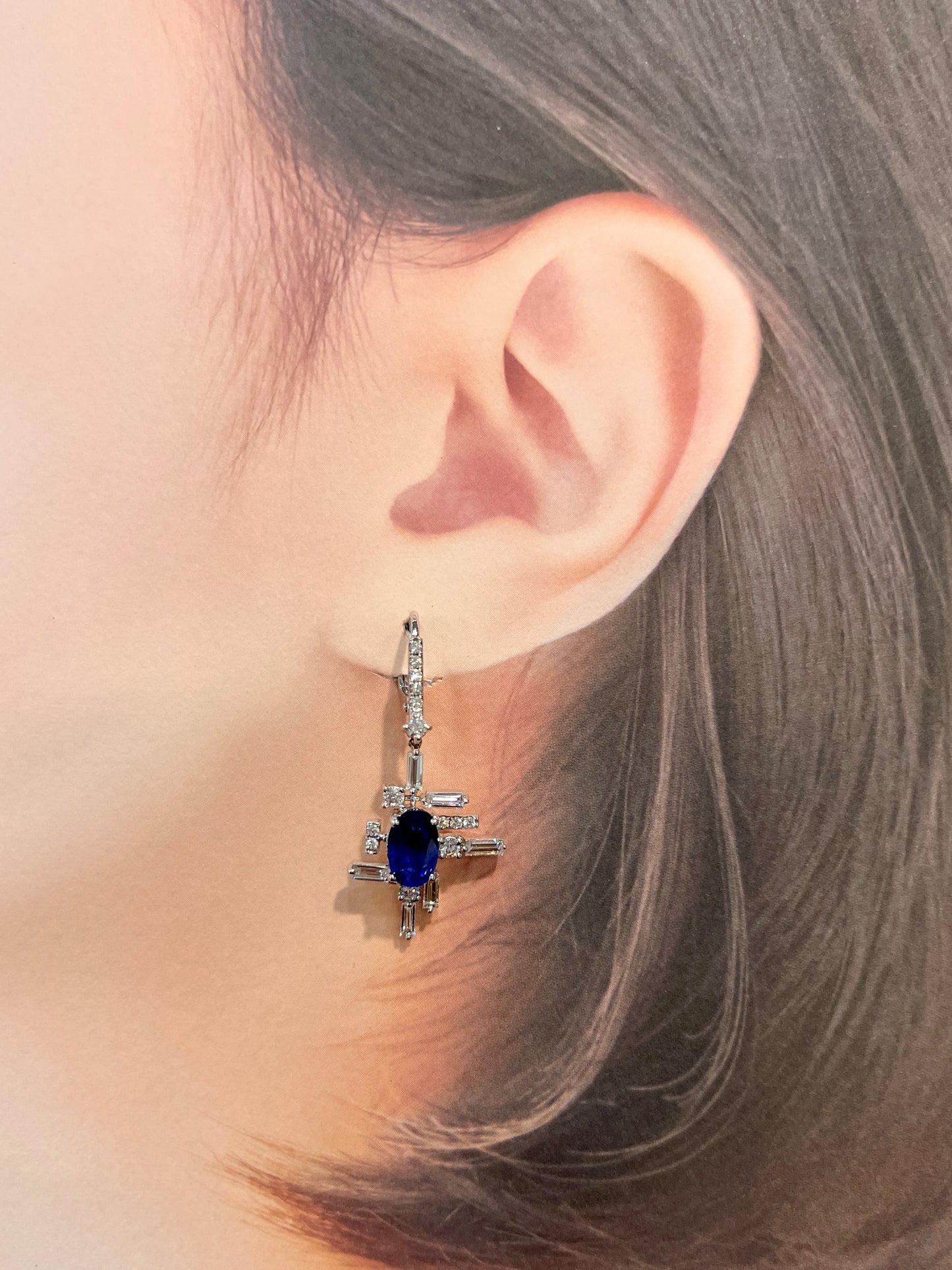 Natural Blue Sapphire Earrings 2.72ct