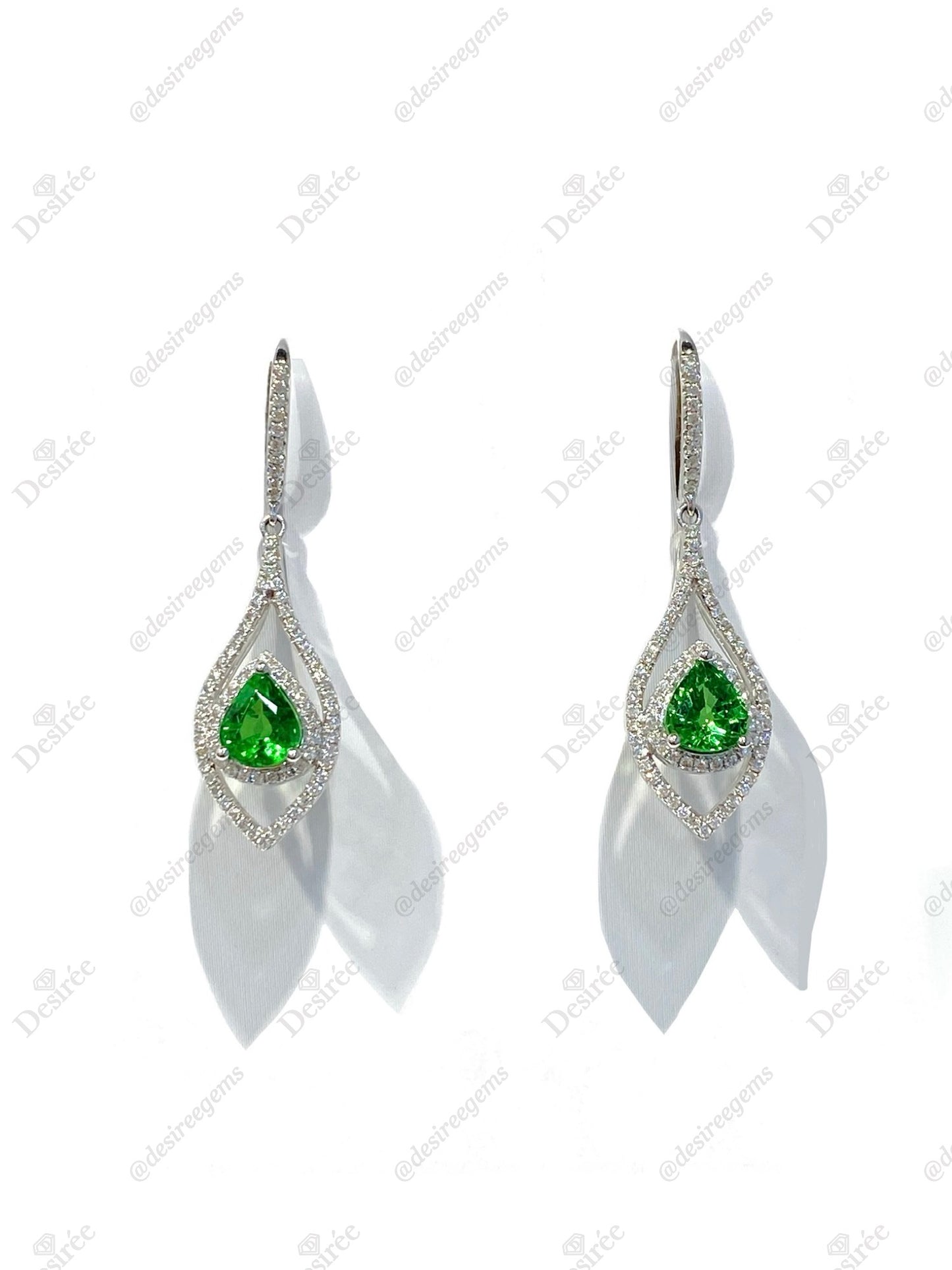 Natural Green Garnet (Tsavorite) 2.14ct Earrings