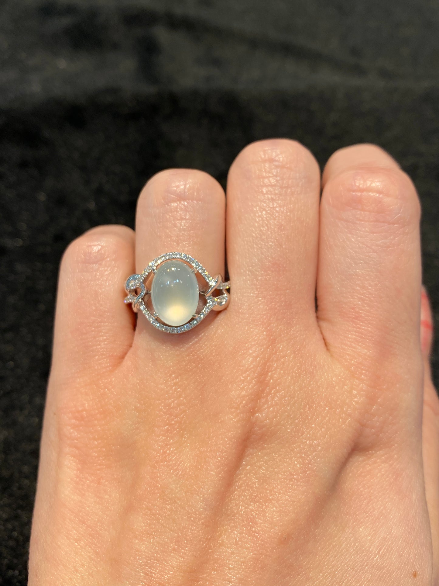 Natural Type A Icy Jadeite Ring