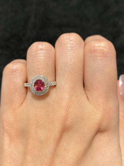 Natural Pink Spinel 0.91ct Ring