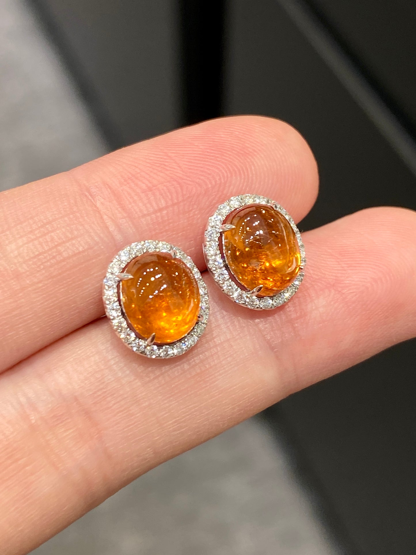 Natural Mandarin Garnet 5.51ct Earrings