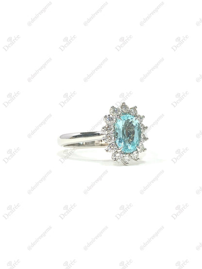 Natural Paraiba Tourmaline 0.97ct Ring