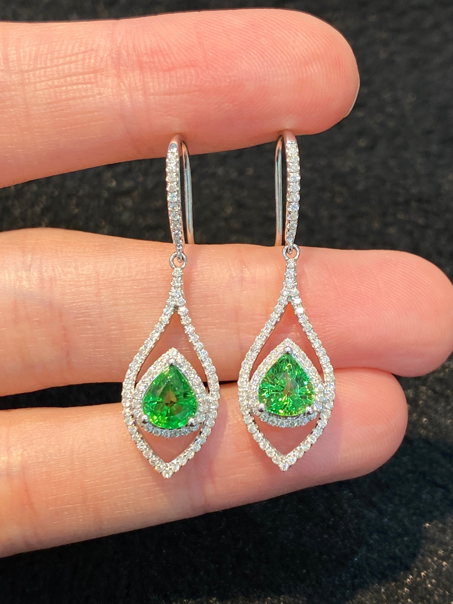 Natural Green Garnet (Tsavorite) 2.14ct Earrings