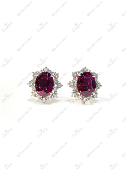 Natural Red Garnet 4.35ct Earrings