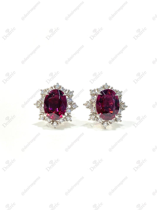 Natural Red Garnet 4.35ct Earrings