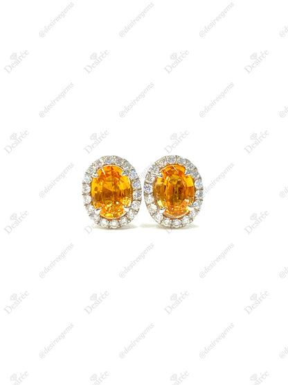 Natural Mandarin Garnet 1.79ct Earrings