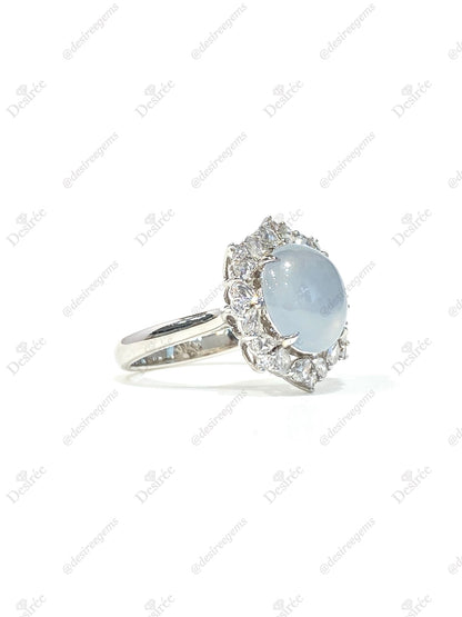 Natural Type A Icy Jadeite Ring